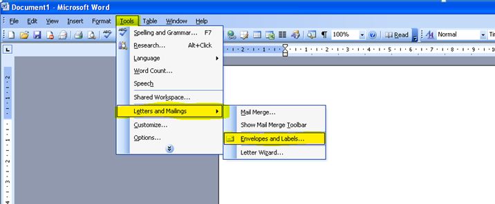 print address on envelope word for mac 2011